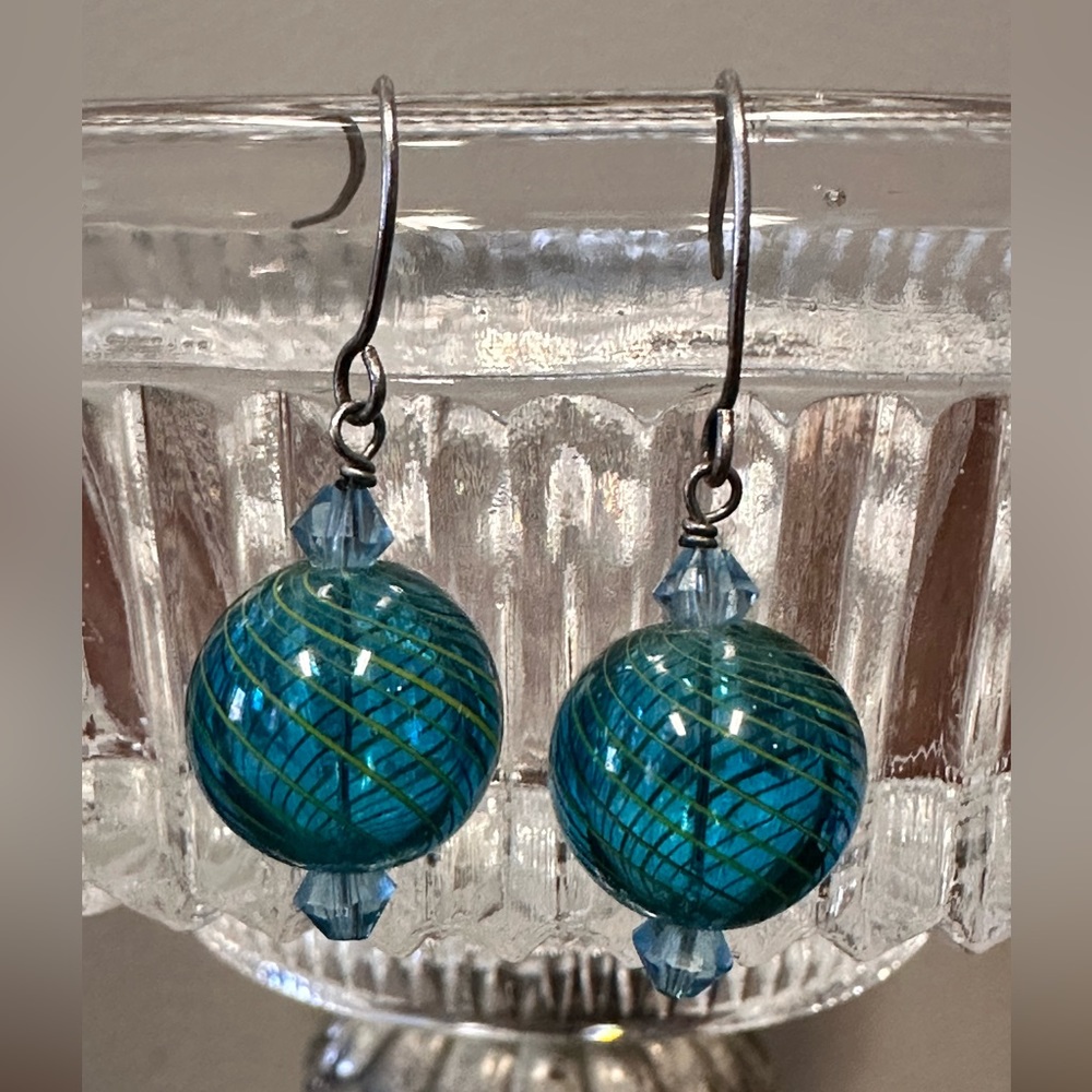 Sterling silver 925 glass earrings